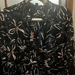 Floral Black and Pink Blouse